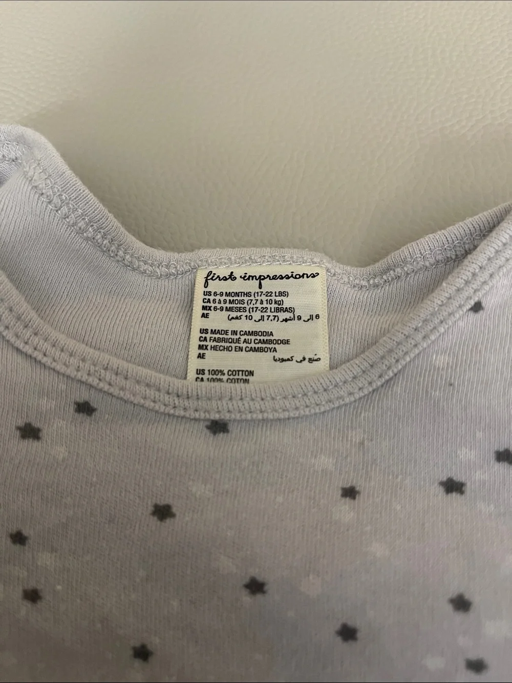 6-9 Months First Impressions 100% cotton sleeper